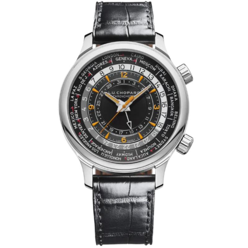 L.U.C GMT ONE 42 MM LUCENT STEEL™ WITH BLACK DIAL - Chopard