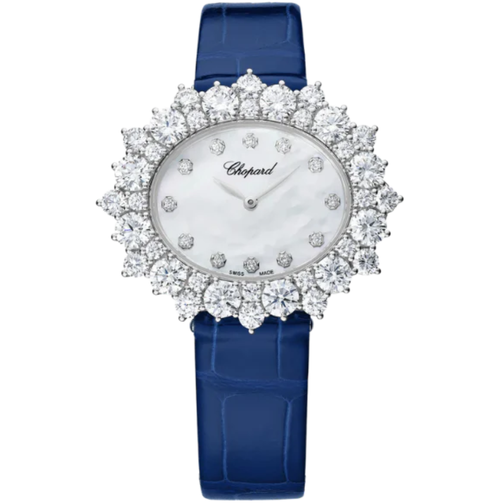 L’HEURE DU DIAMANT OVAL MEDIUM 36 MM ETHICAL WHITE GOLD WITH MOTHER OF PEARL DIAL - Chopard