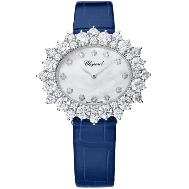 L’HEURE DU DIAMANT OVAL MEDIUM 36 MM ETHICAL WHITE GOLD WITH MOTHER OF PEARL DIAL - Chopard