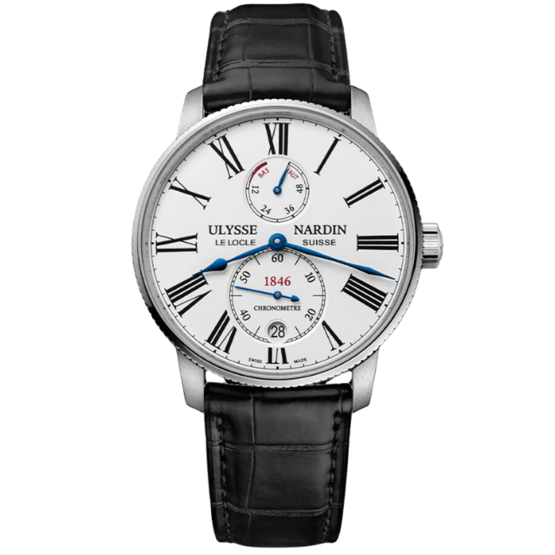 MARINE TORPILLEUR 42 MM STAINLESS STEEL WITH WHITE DIAL - Ulysse Nardin