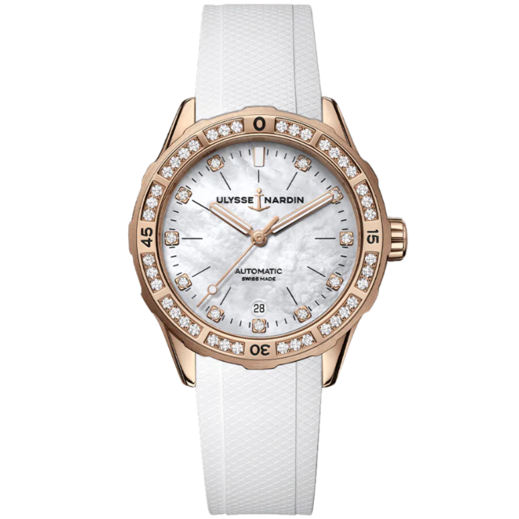 DIVER 39 MM ROSE GOLD WITH MOTHER OF PEARL DIAL - Ulysse Nardin