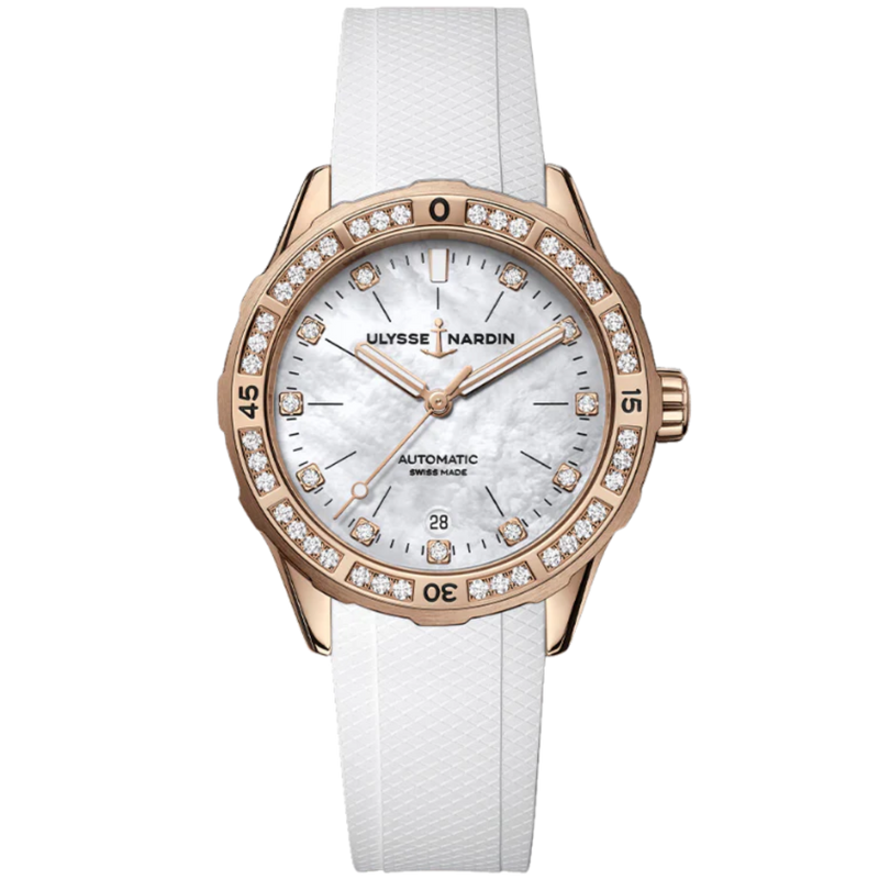 DIVER 39 MM ROSE GOLD WITH MOTHER OF PEARL DIAL - Ulysse Nardin