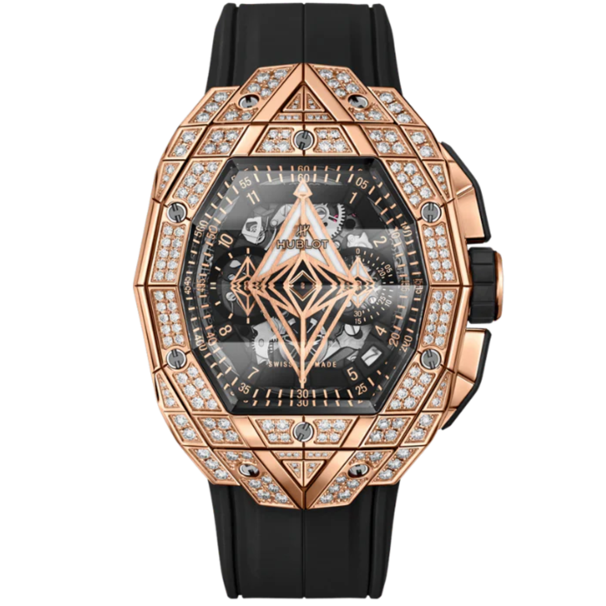 SPIRIT OF BIG BANG 42 MM SANG BLEU KING GOLD PAVÉ - Hublot