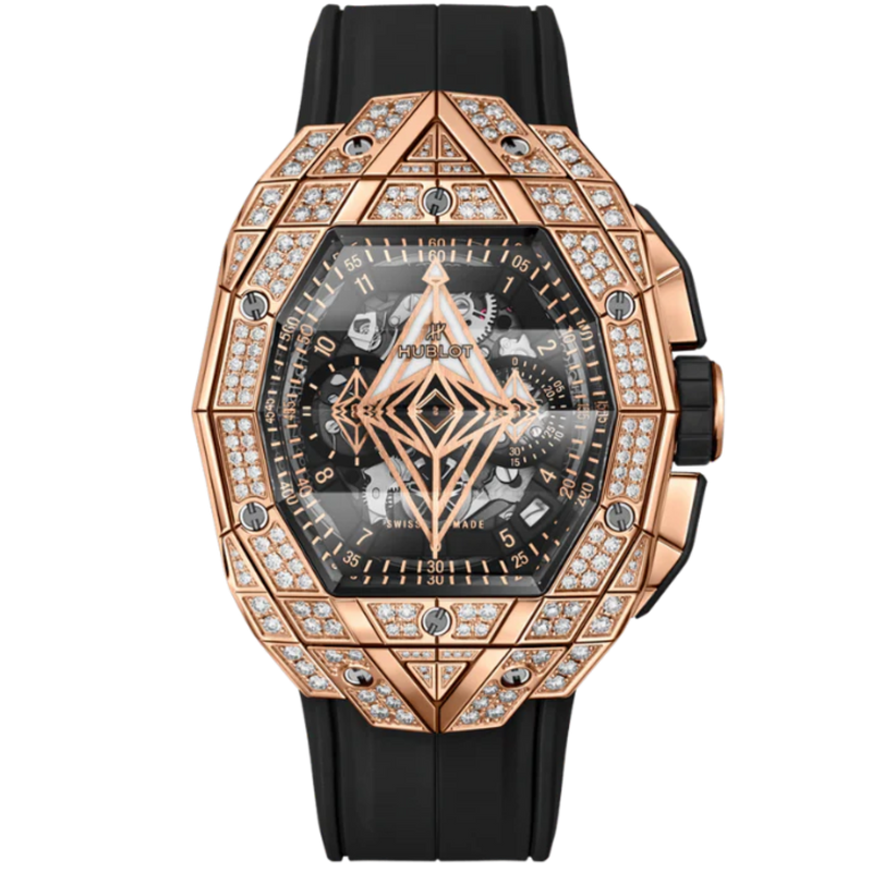 SPIRIT OF BIG BANG 42 MM SANG BLEU KING GOLD PAVÉ - Hublot