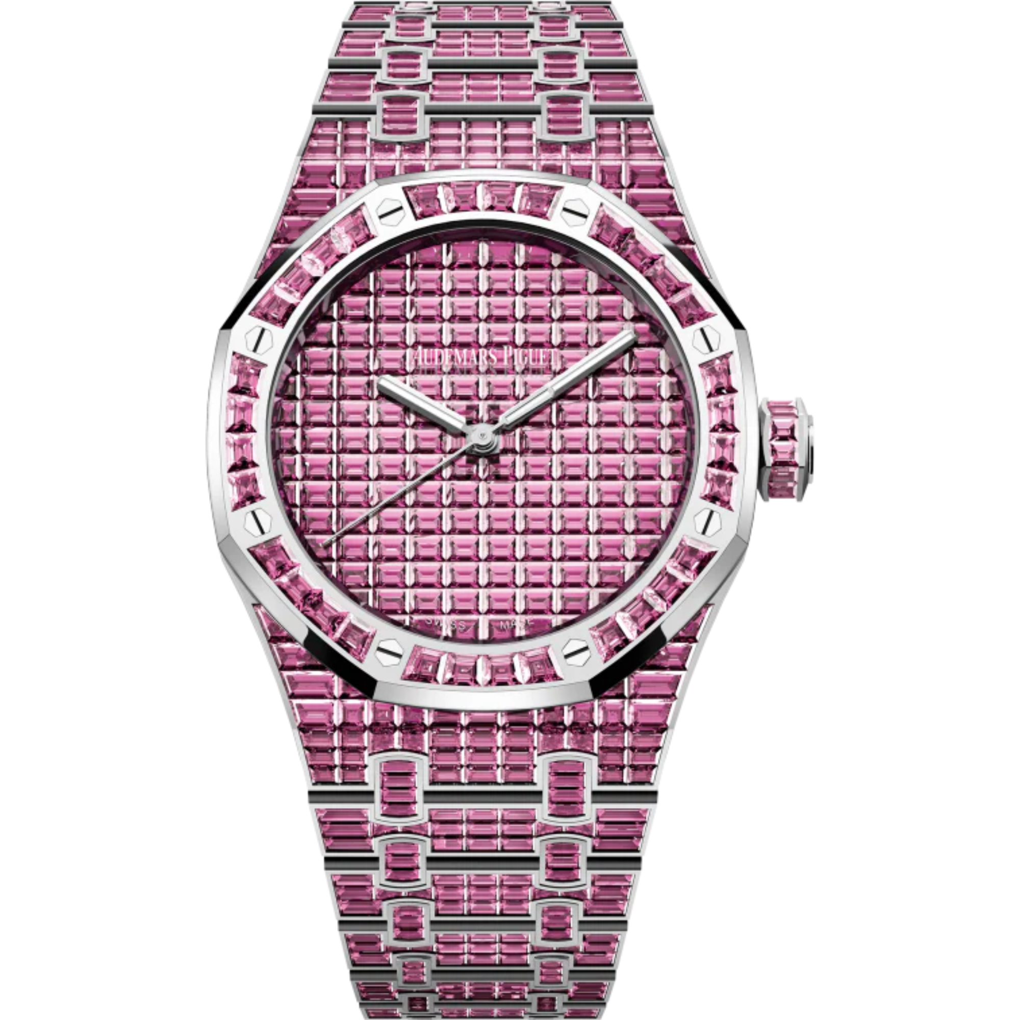 Royal Oak Selfwinding Pink Tourmaline 41MM 18-Carat White Gold Bracelet Set With Baguette-Cut Pink Tourmalines 18-Carat White Gold Dial  18-Carat White Gold Case - Audemars Piguet