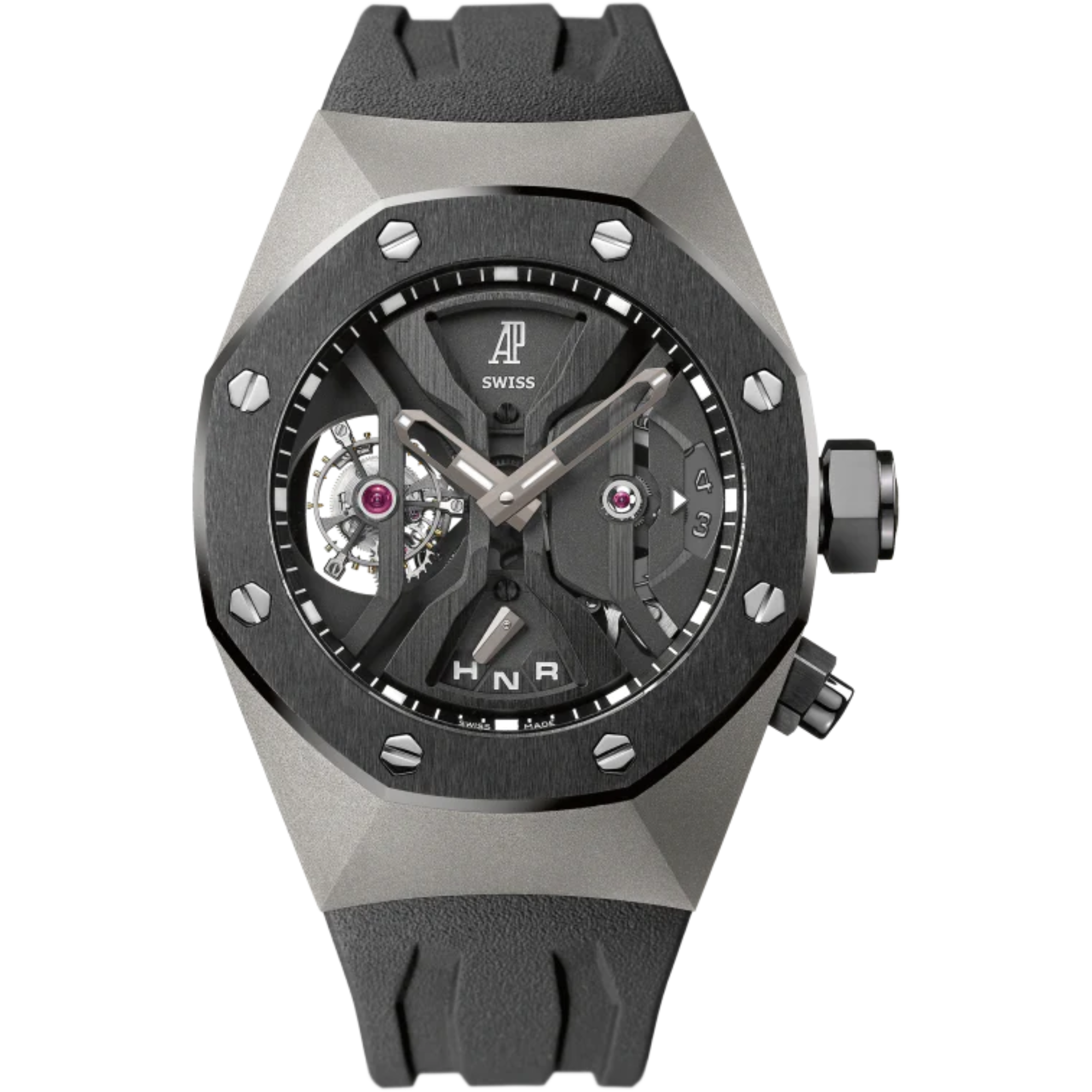Royal Oak Concept 44MM Gmt Tourbillon Black Rubber Strap Titanium Case - Audemars Piguet