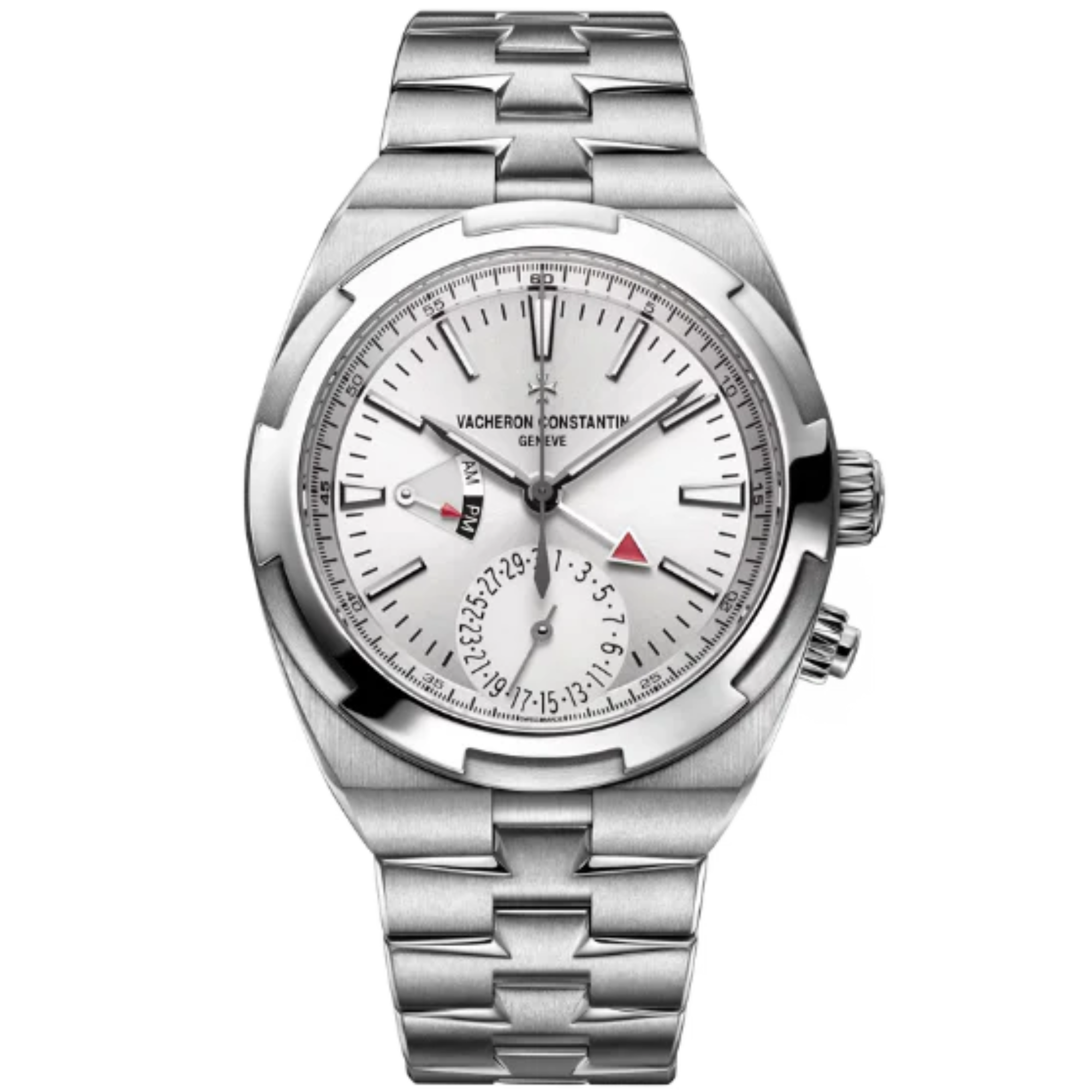 OVERSEAS DUAL TIME 41 MM STAINLESS STEEL WITH WHITE BRASS DIAL - Vacheron Constantin