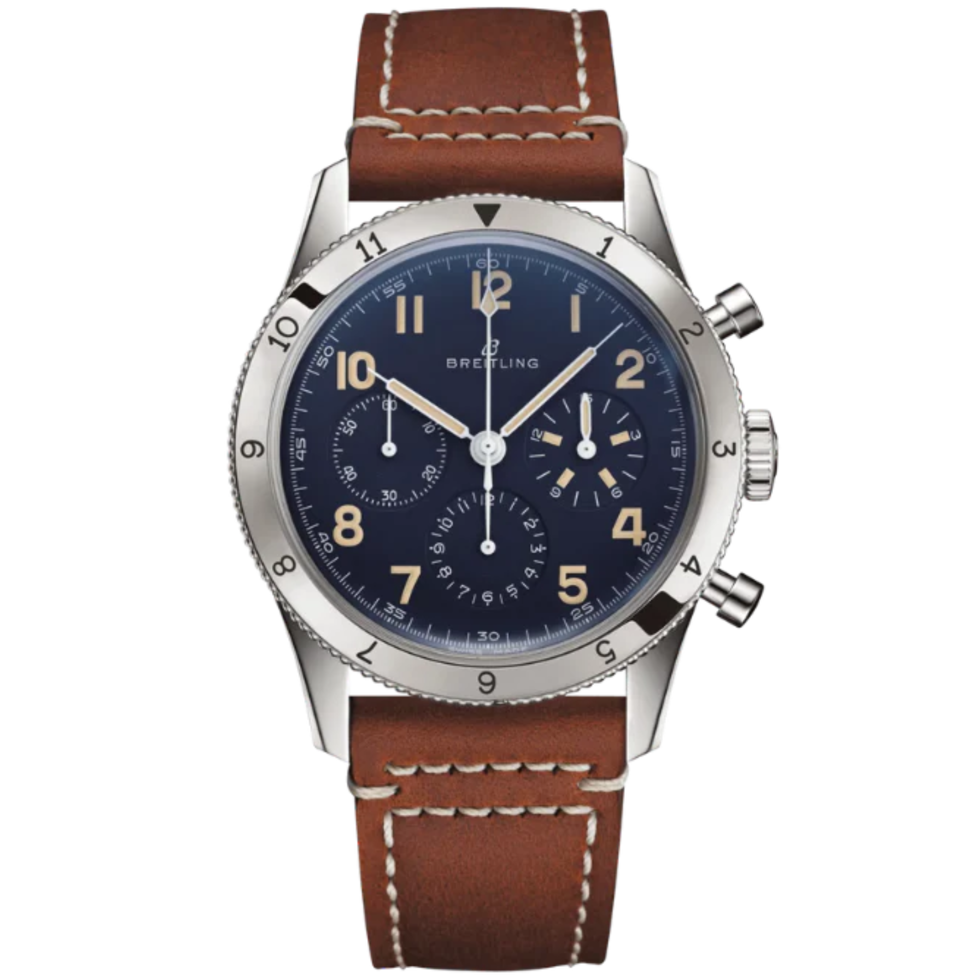 AVI 1953 EDITION 41 MM PLATINUM WITH BLUE DIAL - Breitling