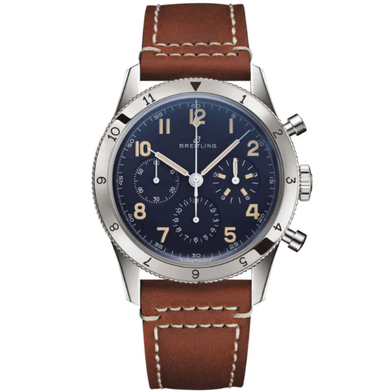 AVI 1953 EDITION 41 MM PLATINUM WITH BLUE DIAL - Breitling