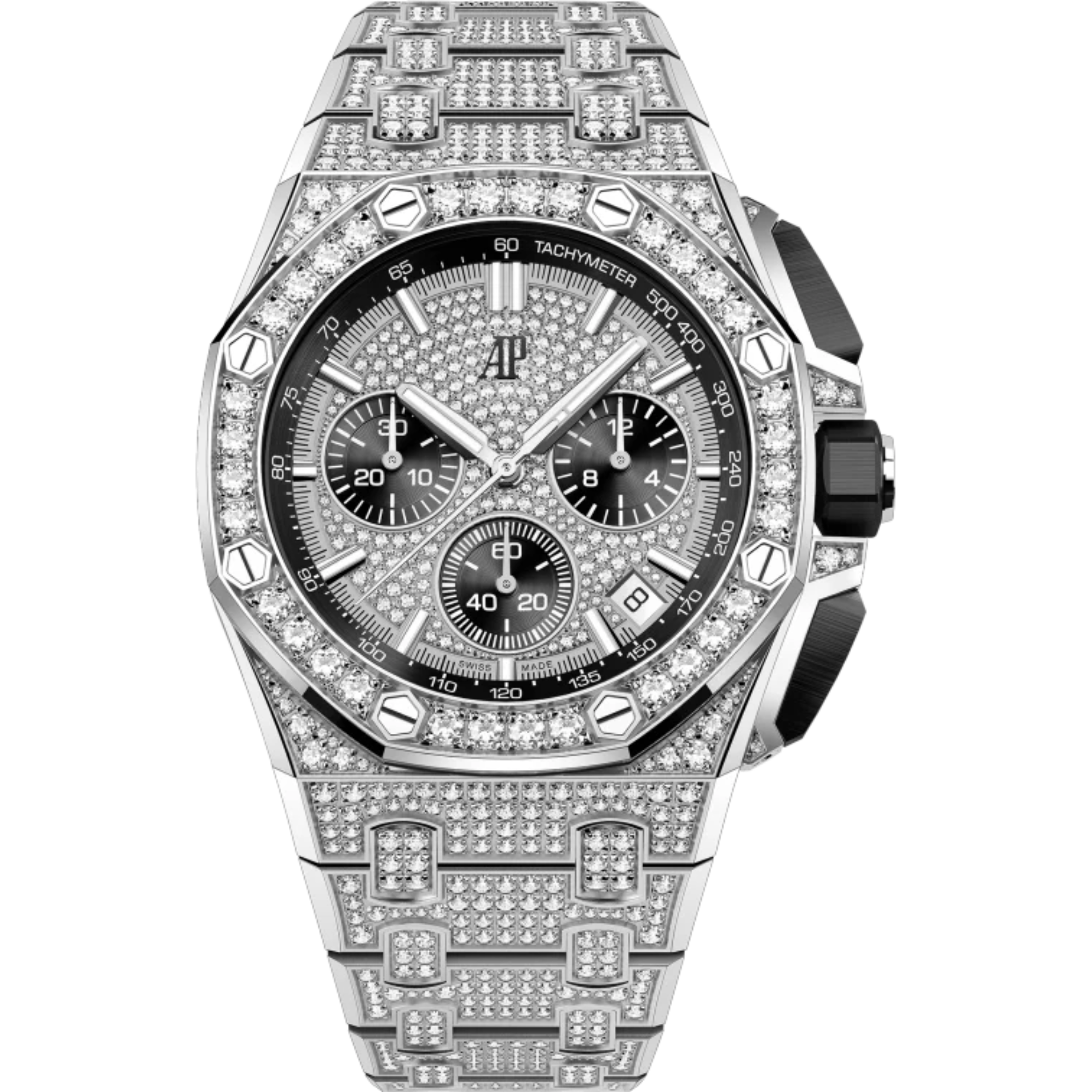 Royal Oak Offshore Selfwinding Chronograph 43MM 18-Carat White Gold Bracelet 18-Carat White Gold Dial 18-Carat White Gold Case and Bezel Set With Brilliant-Cut Diamonds - Audemars Piguet