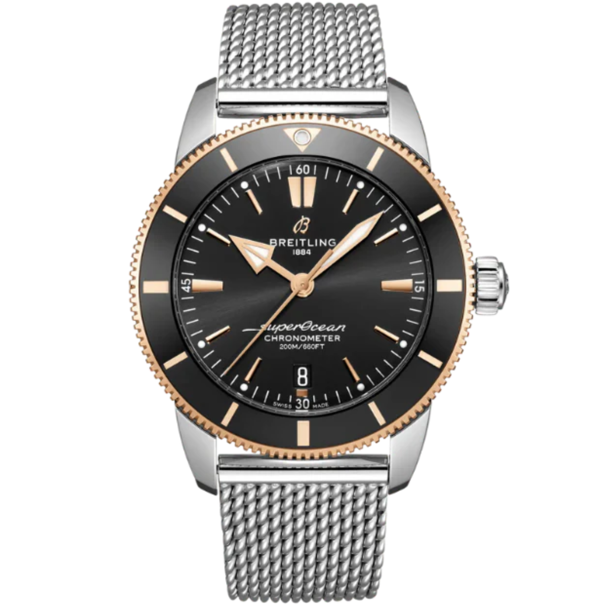 SUPEROCEAN HERITAGE B20 AUTOMATIC 44 MM STAINLESS STEEL & 18K ROSE GOLD WITH BLACK DIAL - Breitling