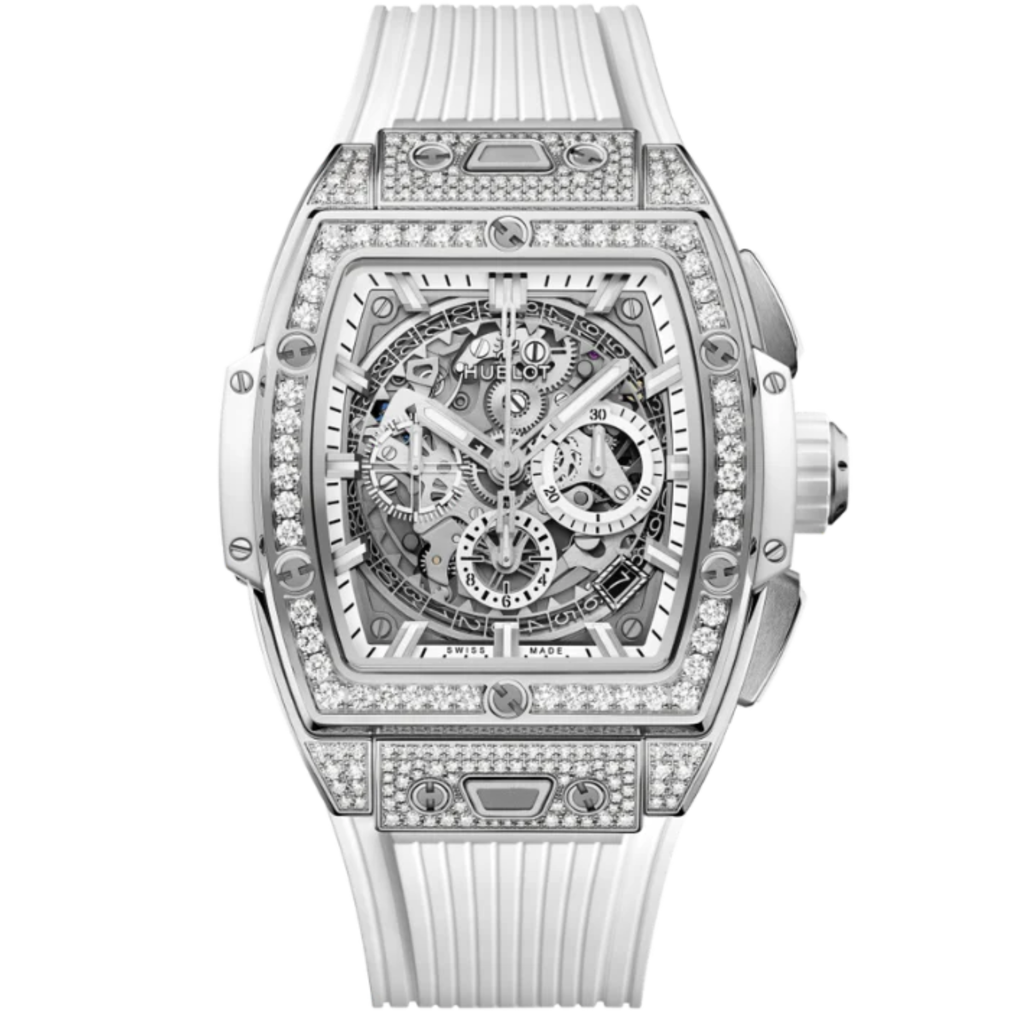 SPIRIT OF BIG BANG 42 MM TITANIUM WHITE PAVÉ - Hublot