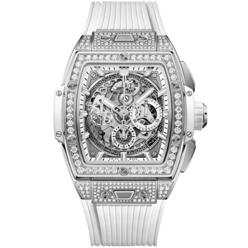 SPIRIT OF BIG BANG 42 MM TITANIUM WHITE PAVÉ - Hublot
