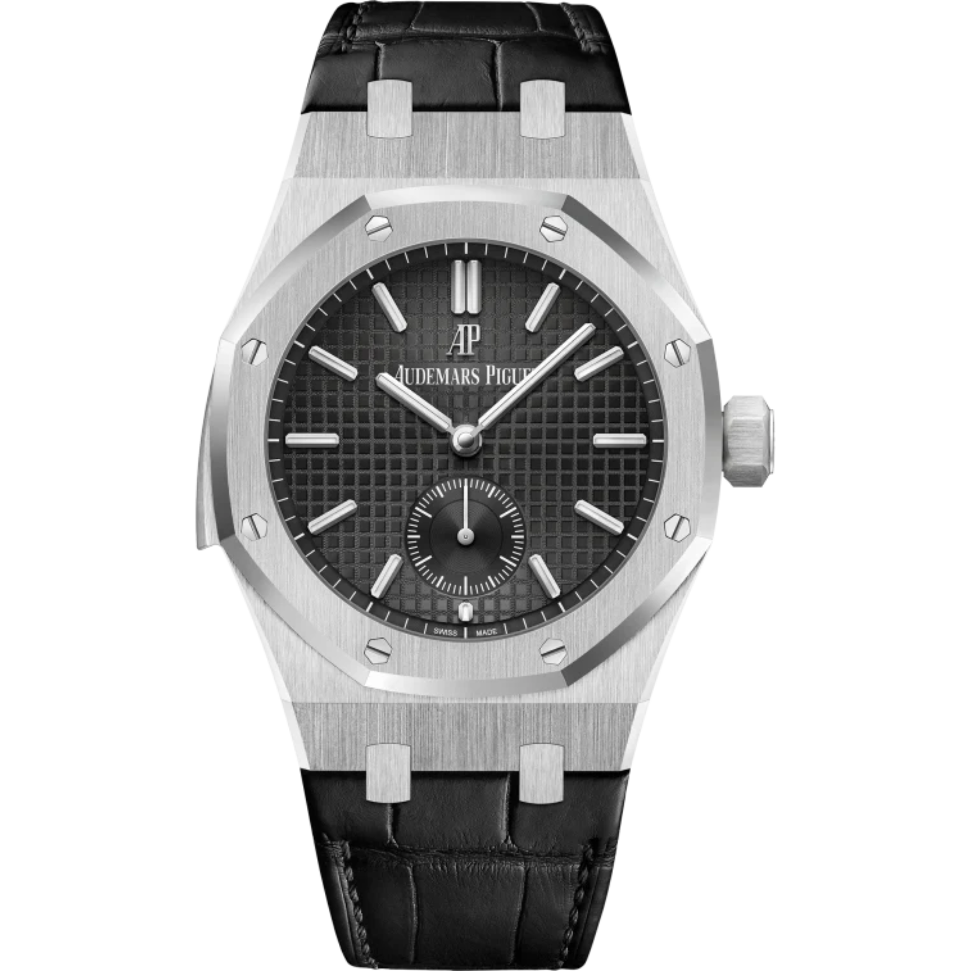 Royal Oak Minute Repeater Supersonnerie 42MM Hand-Stitched Large Square Scale Black Alligator Strap Black Dial With Grande Tapisserie Pattern 950 Platinum Case - Audemars Piguet