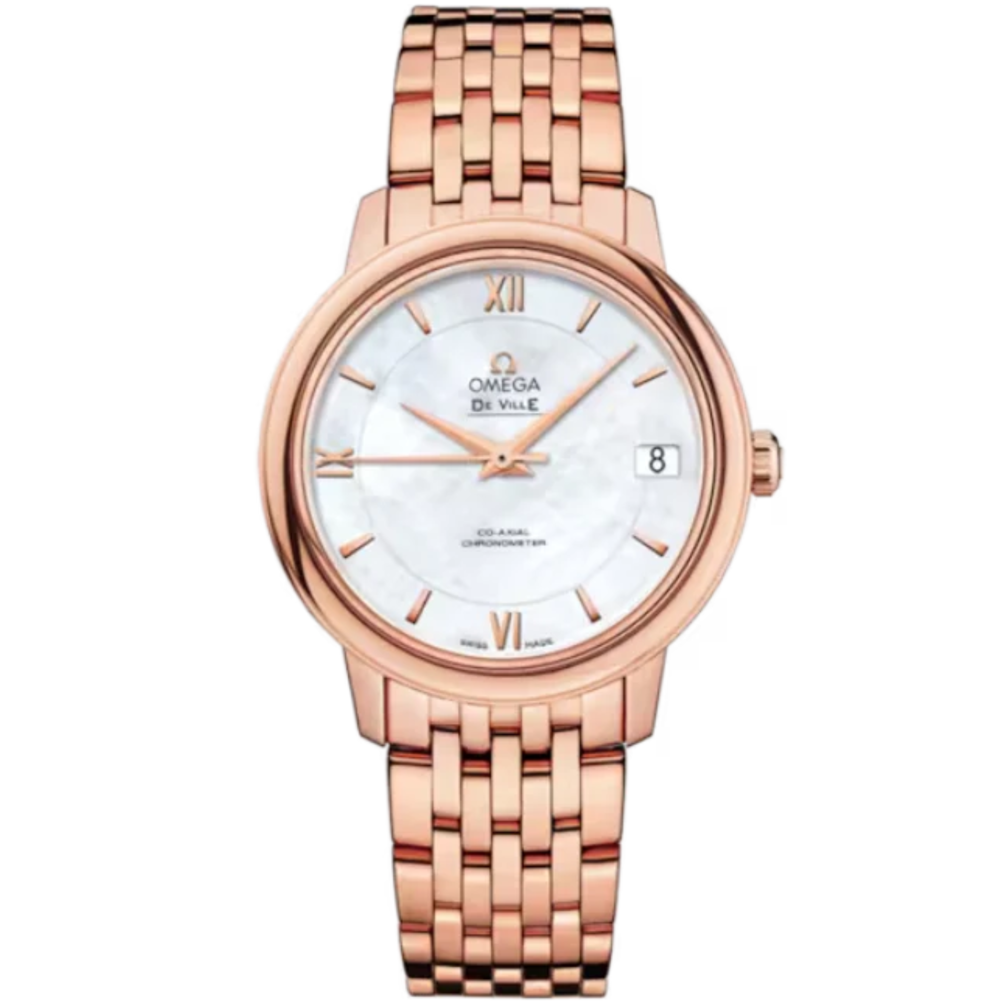 DE VILLE PRESTIGE 33 MM RED GOLD WITH MOTHER OF PEARL DIAL - Omega