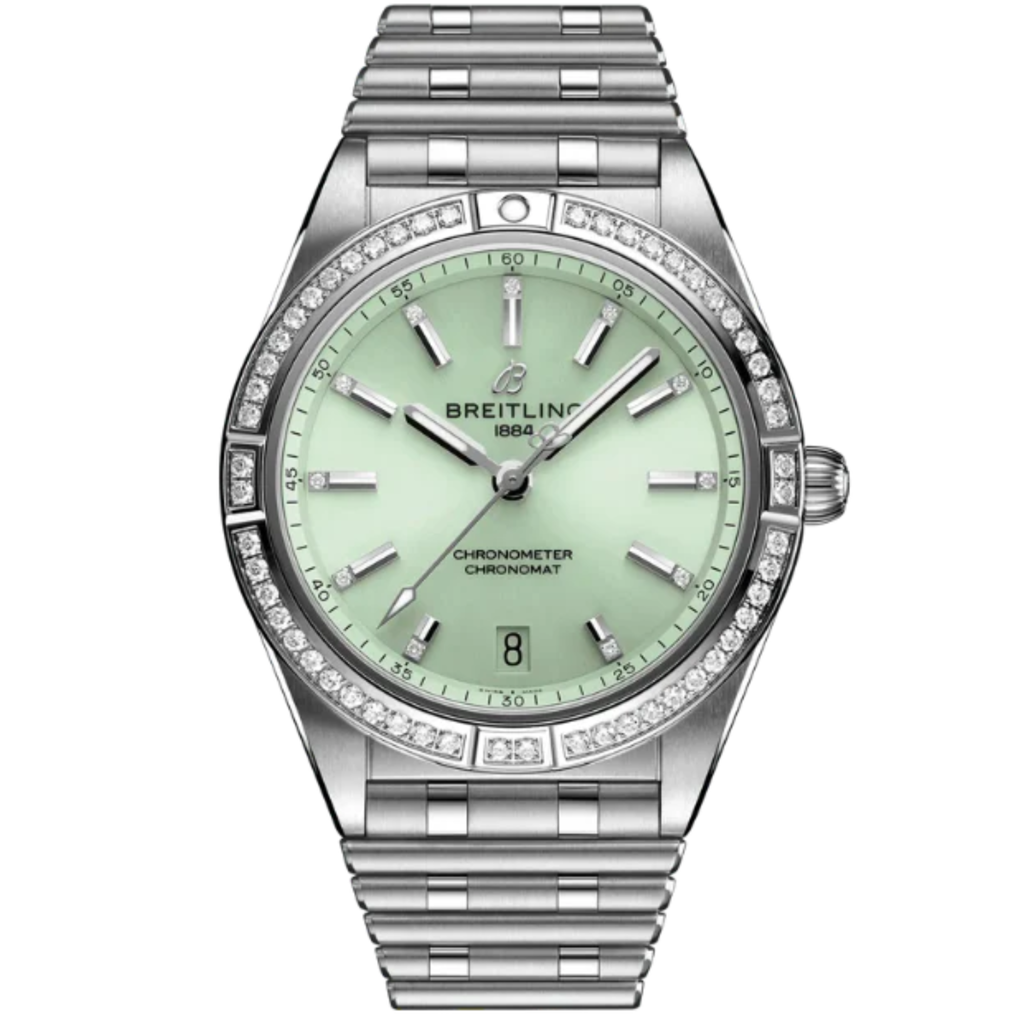 CHRONOMAT AUTOMATIC 36 MM STAINLESS STEEL WITH MINT GREEN DIAL - Breitling