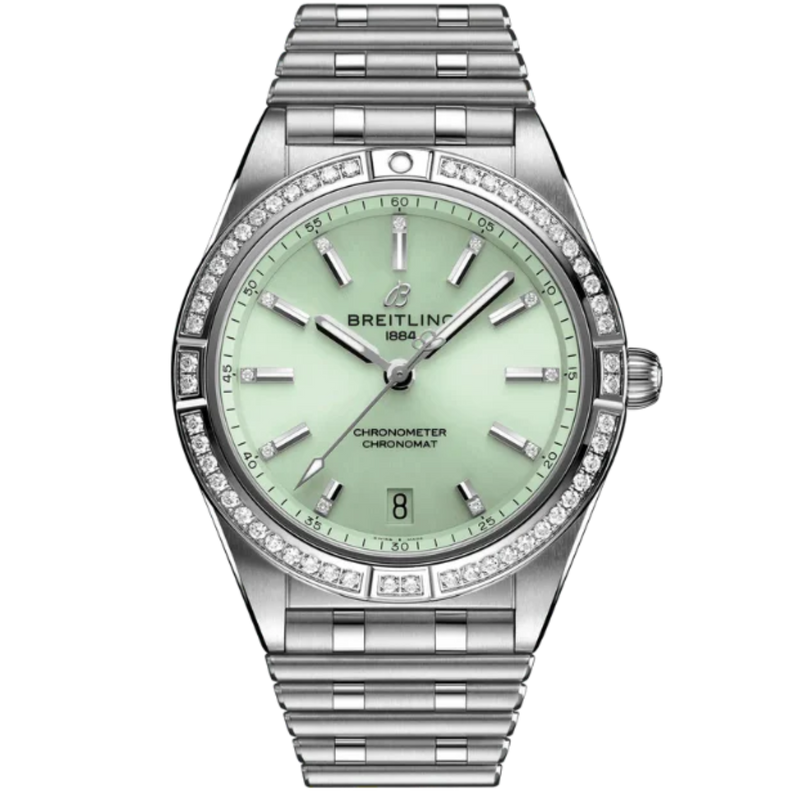 CHRONOMAT AUTOMATIC 36 MM STAINLESS STEEL WITH MINT GREEN DIAL - Breitling