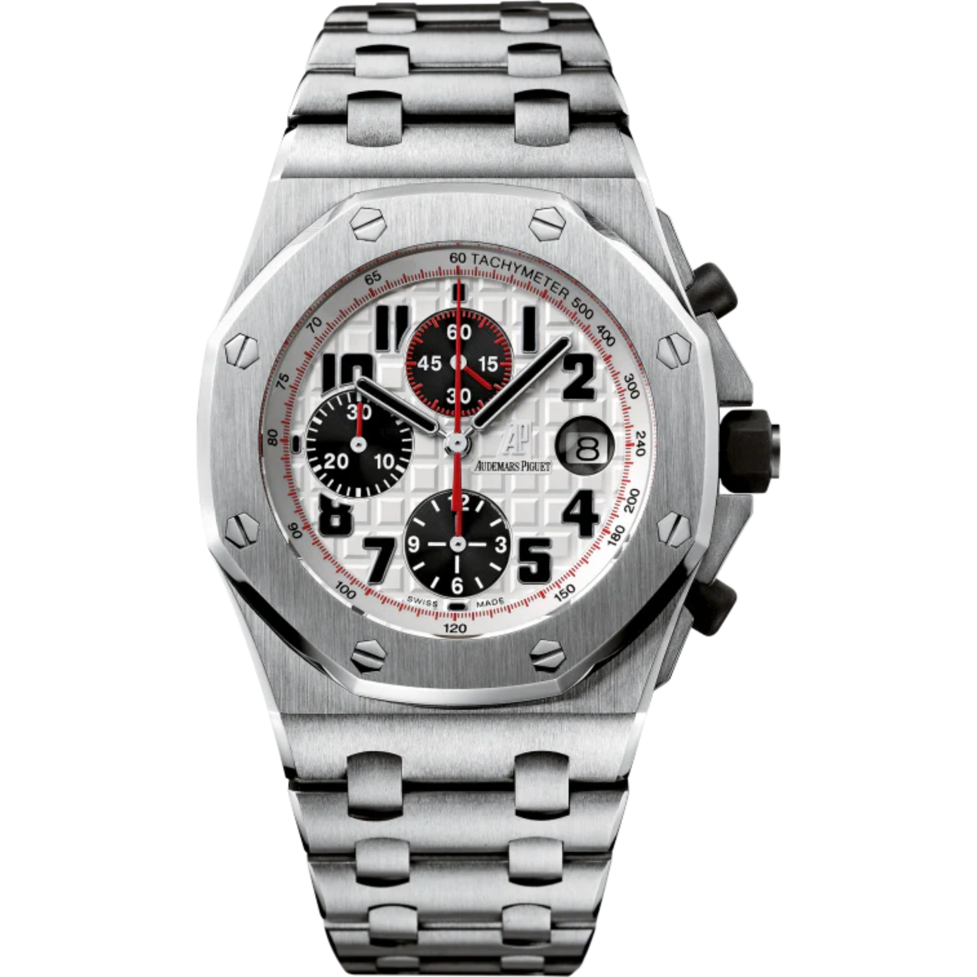 Royal Oak Offshore Chronograph 42MM Stainless Steel Bracelet Silver Dial With Méga Tapisserie Pattern Stainless Steel Case - Audemars Piguet