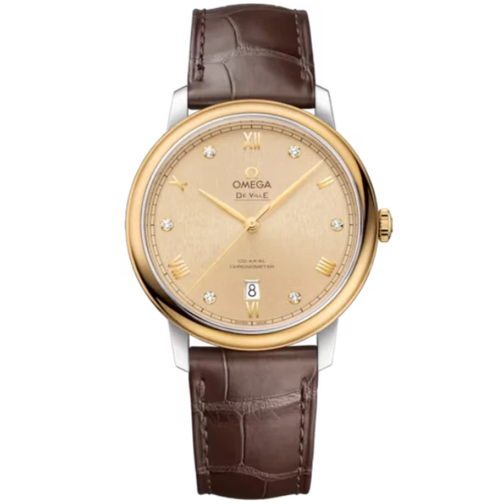 DE VILLE PRESTIGE 39 MM STAINLESS STEEL - YELLOW GOLD WITH YELLOW DIAL - Omega