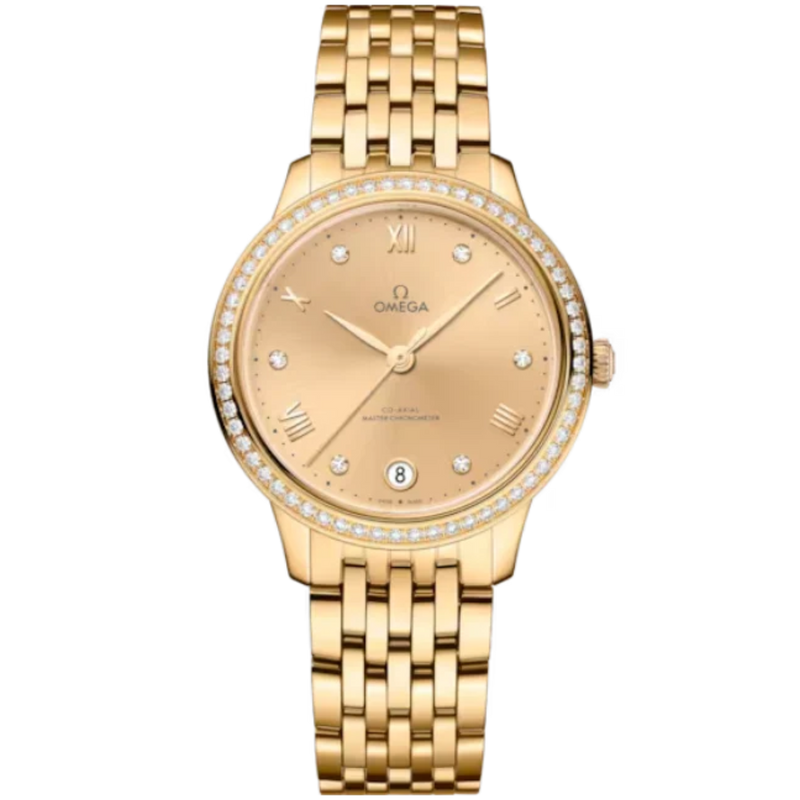 DE VILLE PRESTIGE 34 MM YELLOW GOLD WITH YELLOW DIAL - Omega