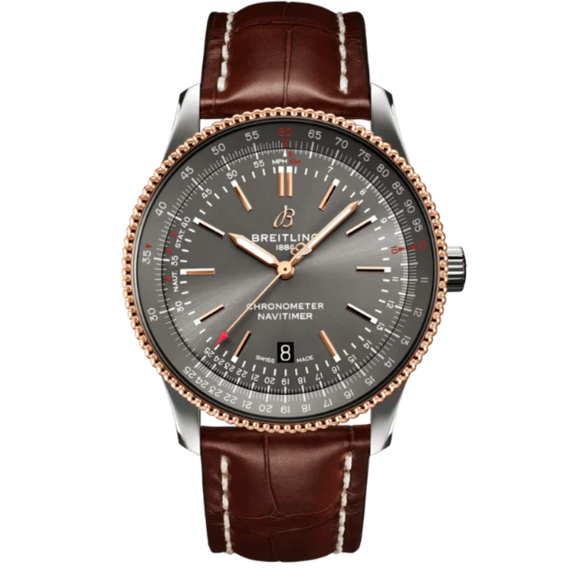 NAVITIMER AUTOMATIC 41 MM STAINLESS STEEL & 18K ROSE GOLD WITH ANTHRACITE GRAY DIAL - Breitling