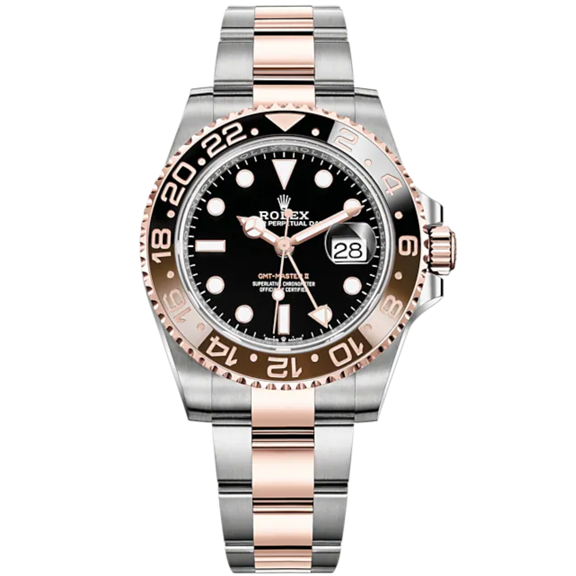GMT-Master II 40mm Oyster Bracelet Oystersteel and Everose Gold with Black Dial 24-Hour Rotatable Bezel - Rolex