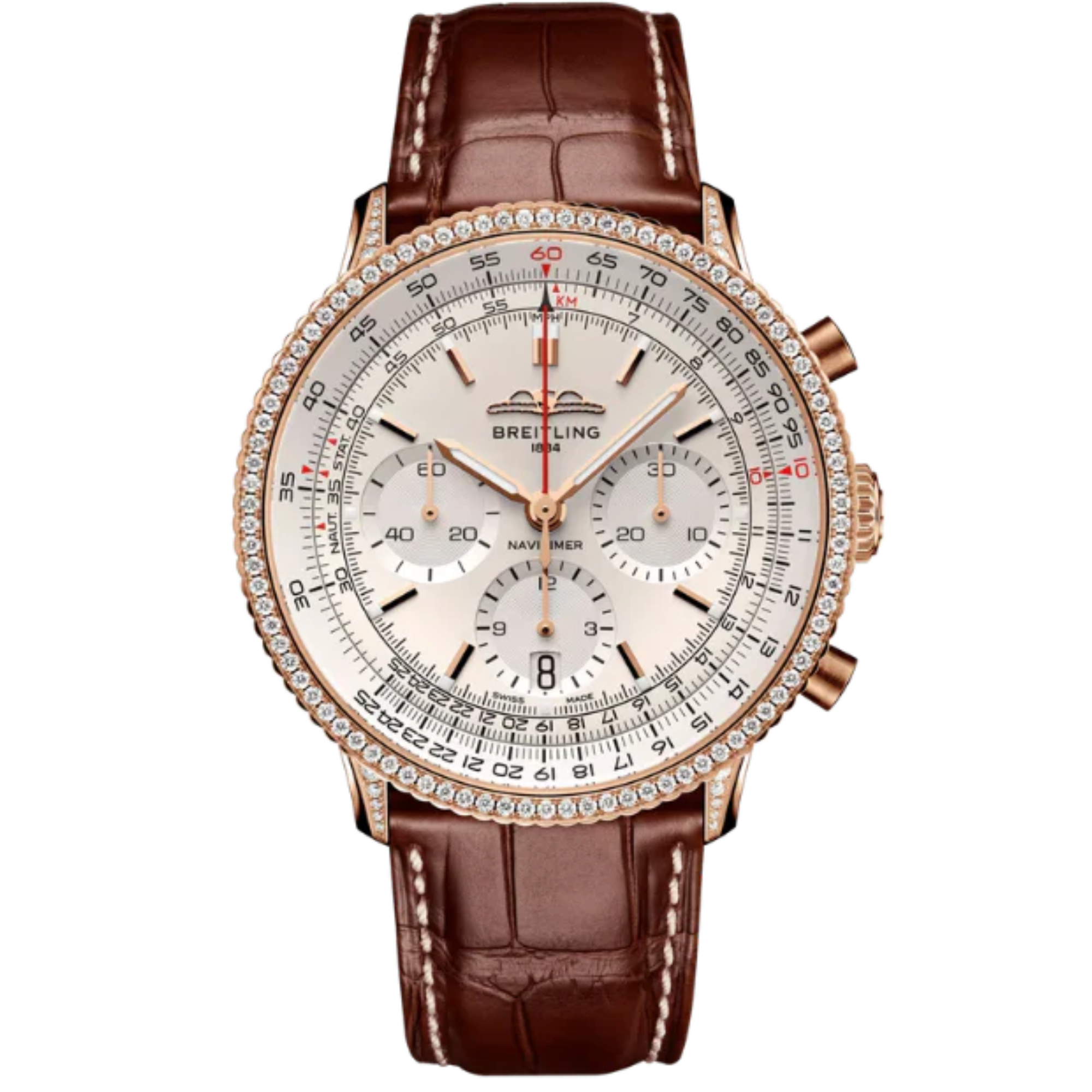 NAVITIMER B01 CHRONOGRAPH 41 MM 18K ROSE GOLD WITH CREAM DIAL - Breitling