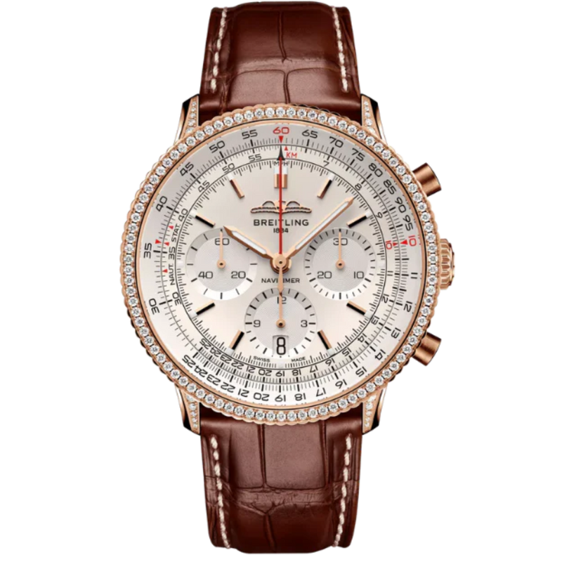 NAVITIMER B01 CHRONOGRAPH 41 MM 18K ROSE GOLD WITH CREAM DIAL - Breitling