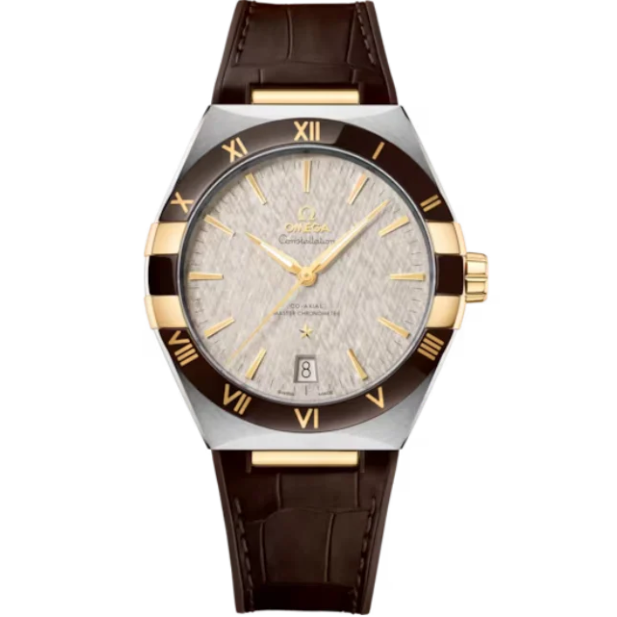CONSTELLATION 41 MM STAINLESS STEEL - YELLOW GOLD WITH GREY DIAL - Omega
