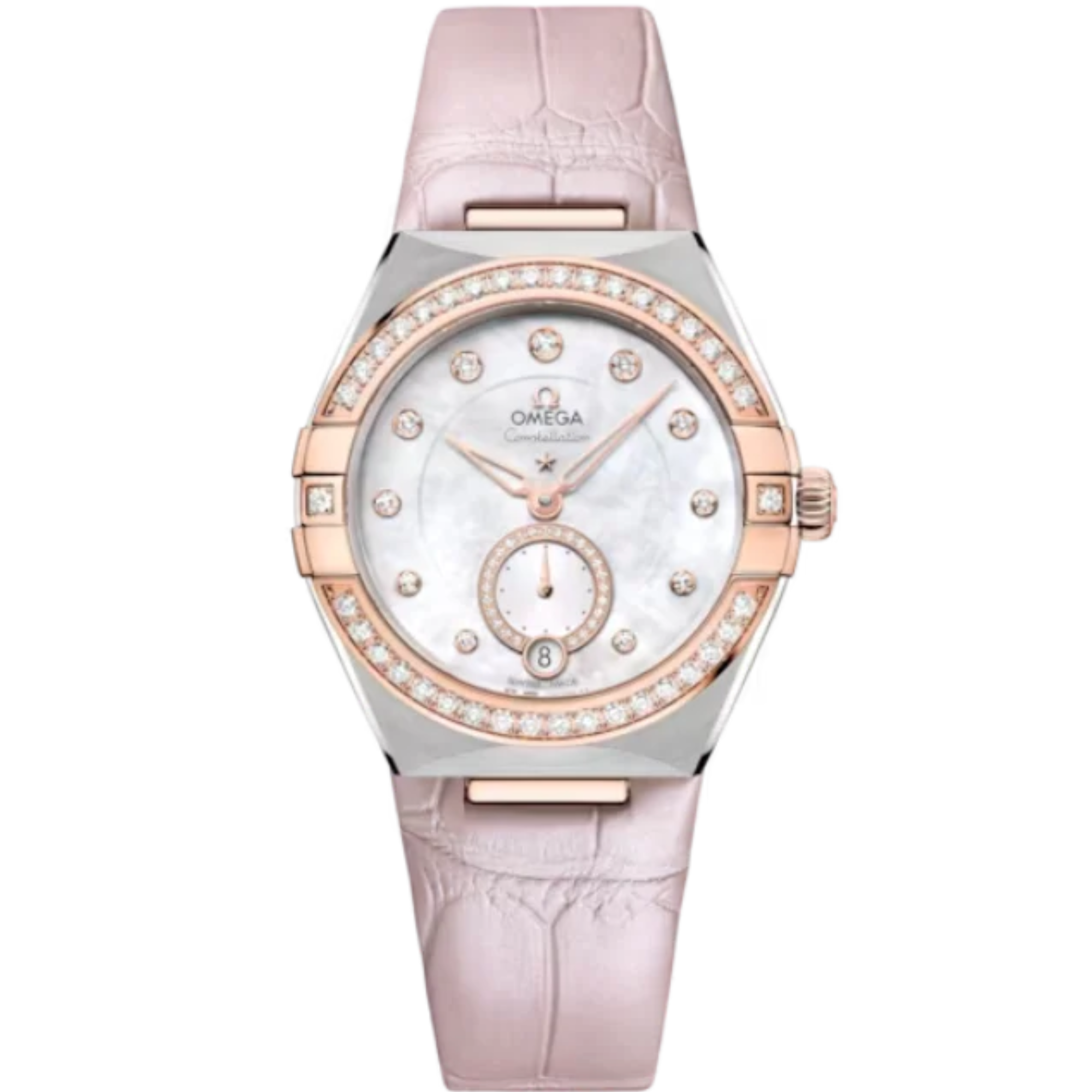 CONSTELLATION 34 MM STAINLESS STEEL - SEDNA™ GOLD WITH MOTHER OF PEARL DIAL - Omega