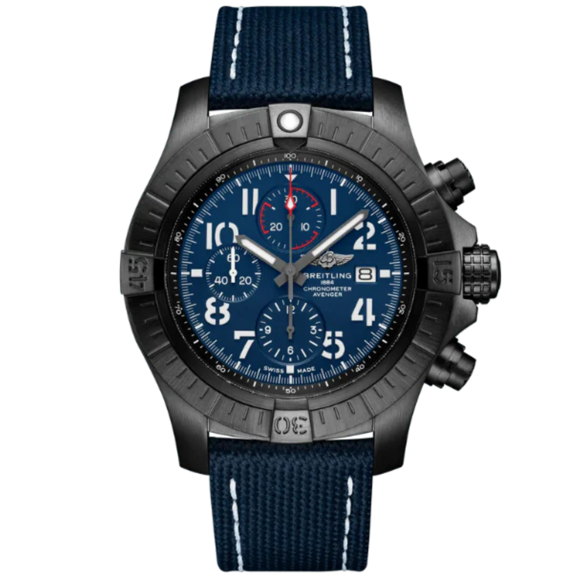 SUPER AVENGER CHRONOGRAPH NIGHT MISSION 48 MM DLC-COATED TITANIUM AND BLUE DIAL - Breitling
