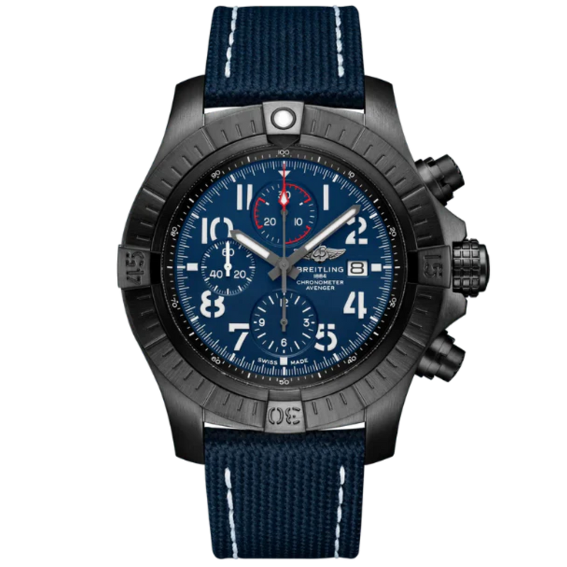SUPER AVENGER CHRONOGRAPH NIGHT MISSION 48 MM DLC-COATED TITANIUM AND BLUE DIAL - Breitling