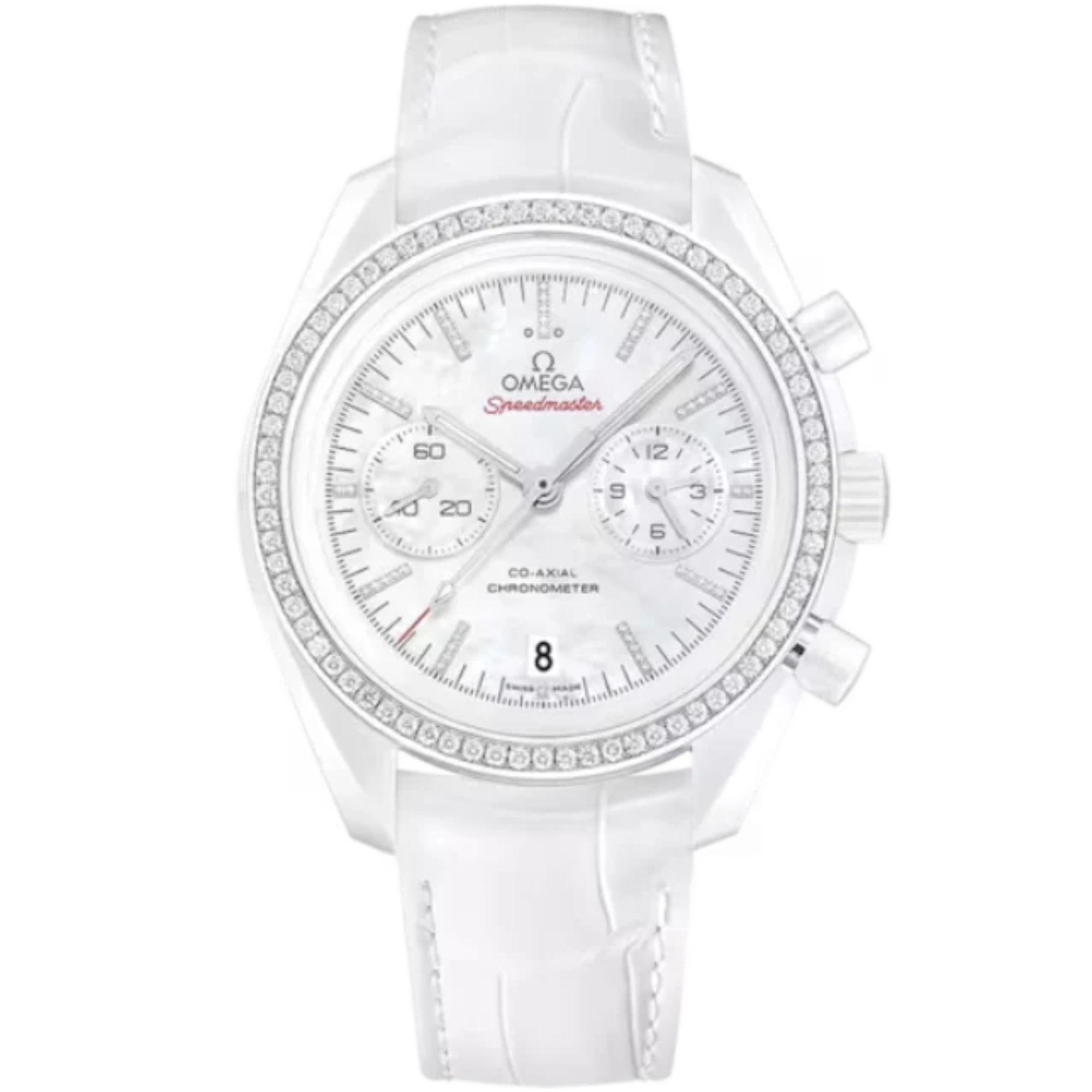 SPEEDMASTER DARK SIDE OF THE MOON WHITE SIDE OF THE MOON 44 MM WHITE CERAMIC WITH MOTHER OF PEARL DIAL - Omega