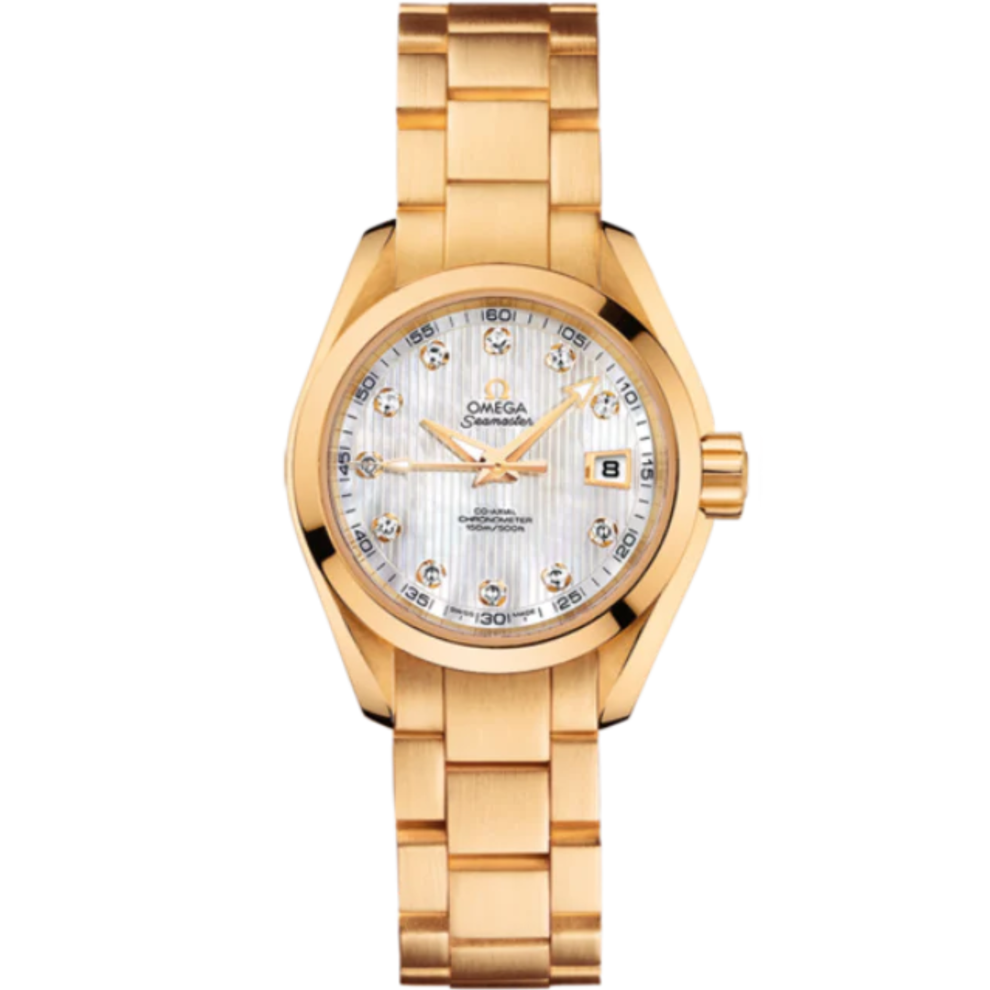 SEAMASTER AQUA TERRA 150M 30 MM YELLOW GOLD WITH MOTHER OF PEARL DIAL - Omega