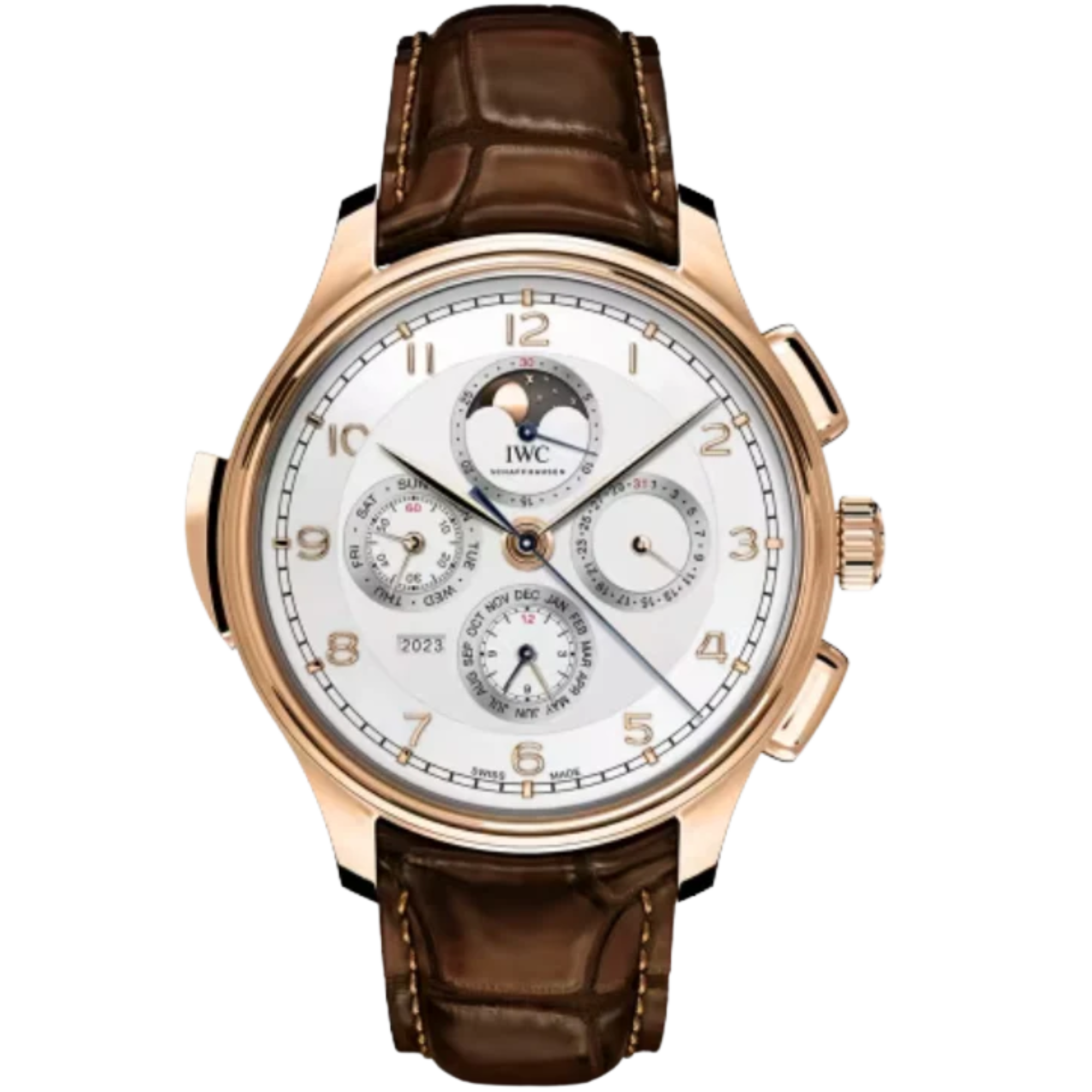 PORTUGIESER TOURBILLON RETROGRADE CHRONOGRAPH 43 MM GOLD WITH WHITE DIAL - IWC