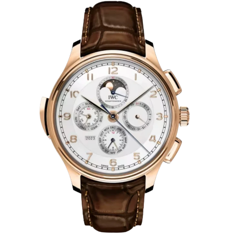PORTUGIESER TOURBILLON RETROGRADE CHRONOGRAPH 43 MM GOLD WITH WHITE DIAL - IWC