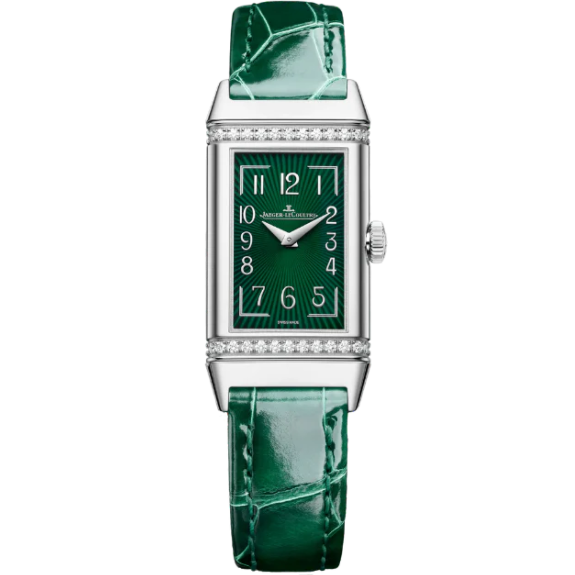REVERSO ONE MONOFACE QUARTZ 40 MM STAINLESS STEEL WITH GREEN LACQUER DIAL - Jaeger-LeCoultre