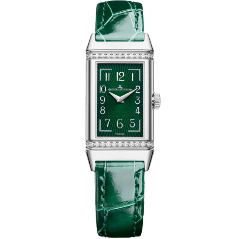 REVERSO ONE MONOFACE QUARTZ 40 MM STAINLESS STEEL WITH GREEN LACQUER DIAL - Jaeger-LeCoultre