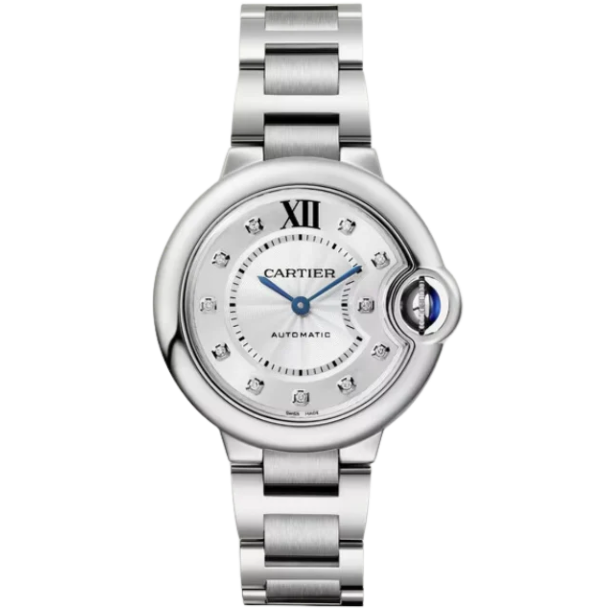 BALLON BLEU DE CARTIER 33 MM STAINLESS STEEL WITH GUILLOCHE SILVER DIAL - Cartier