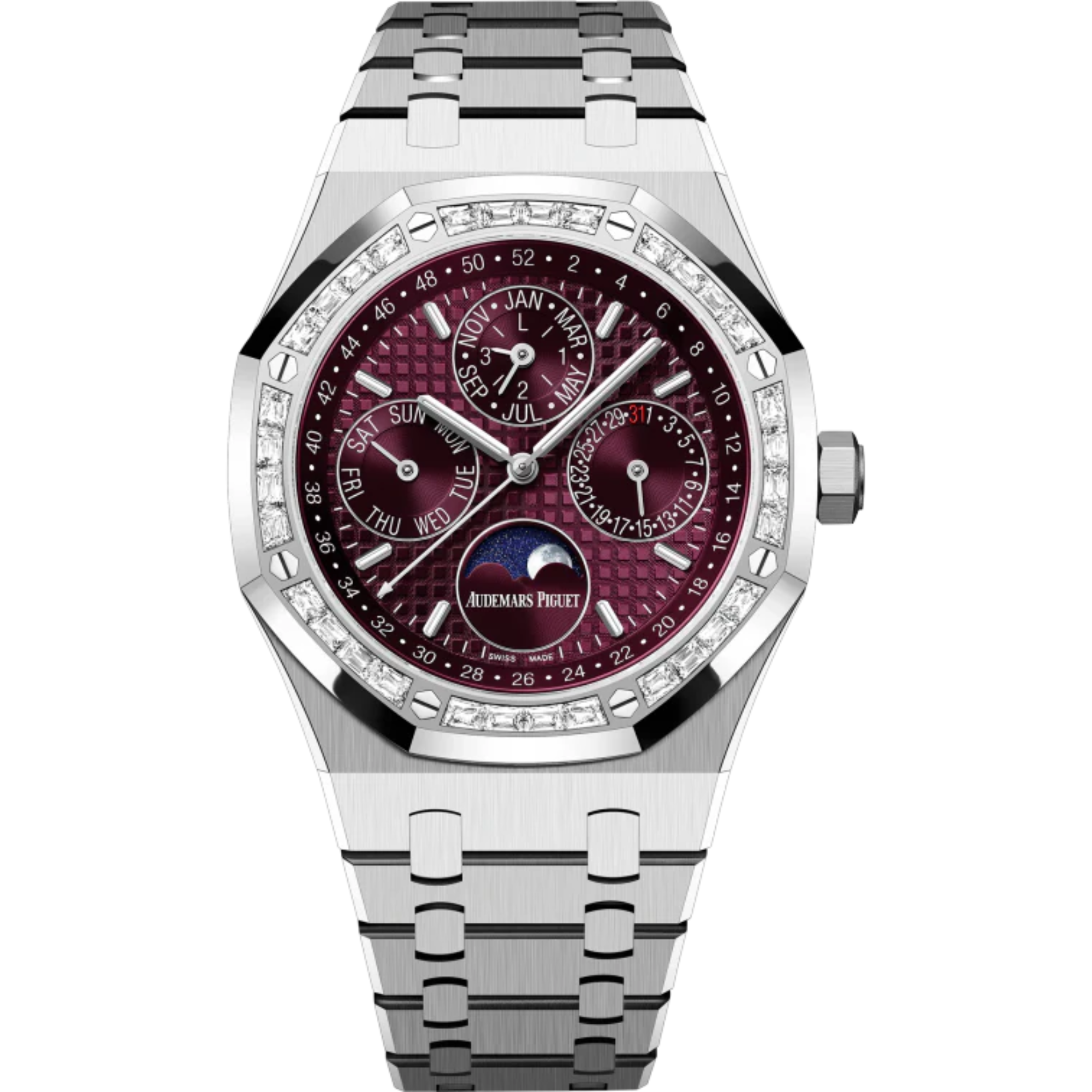 Royal Oak Perpetuel Calendar 41MM 18-Carat White Gold Bracelet Purple Dial  18-Carat White Gold Case - Audemars Piguet