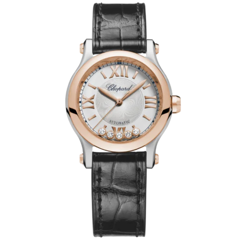 HAPPY SPORT 30 MM ETHICAL ROSE GOLD - LUCENT STEEL™ WITH SILVER DIAL - Chopard