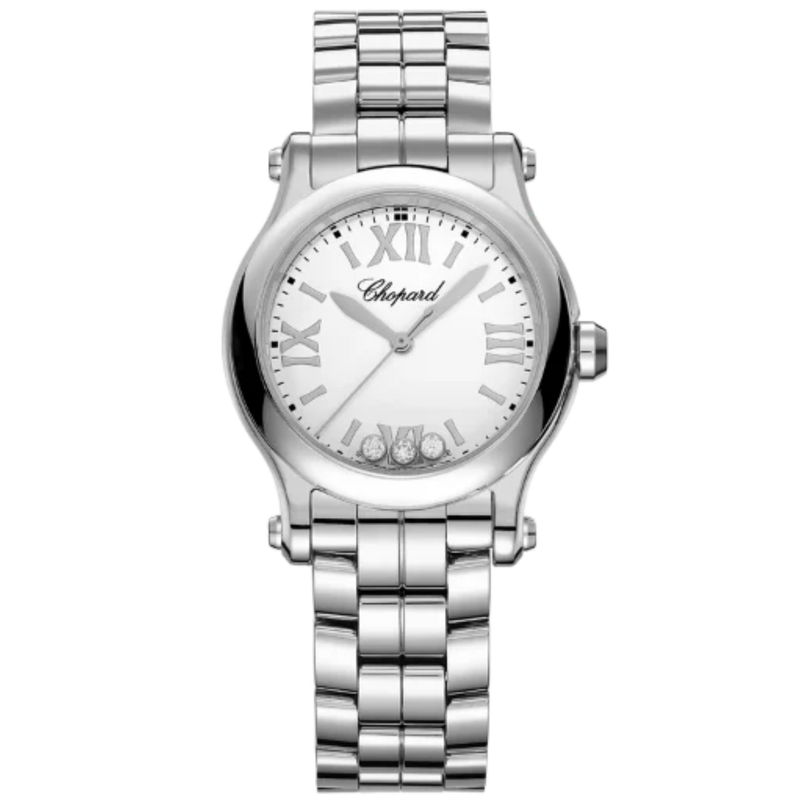 HAPPY SPORT 30 MM LUCENT STEEL™ WITH WHITE DIAL - Chopard