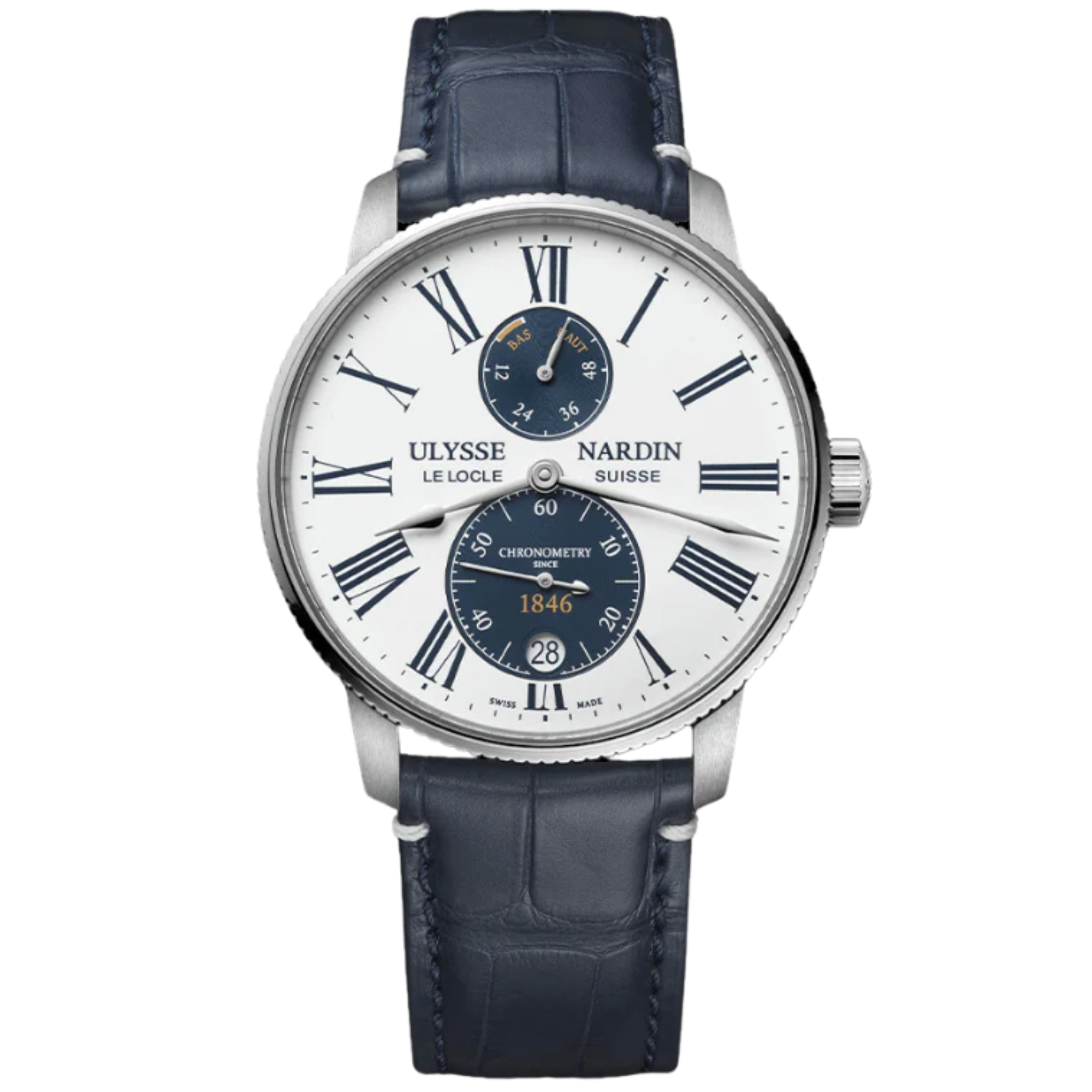 MARINE TORPILLEUR PANDA 42 MM STAINLESS STEEL WITH WHITE DIAL - Ulysse Nardin