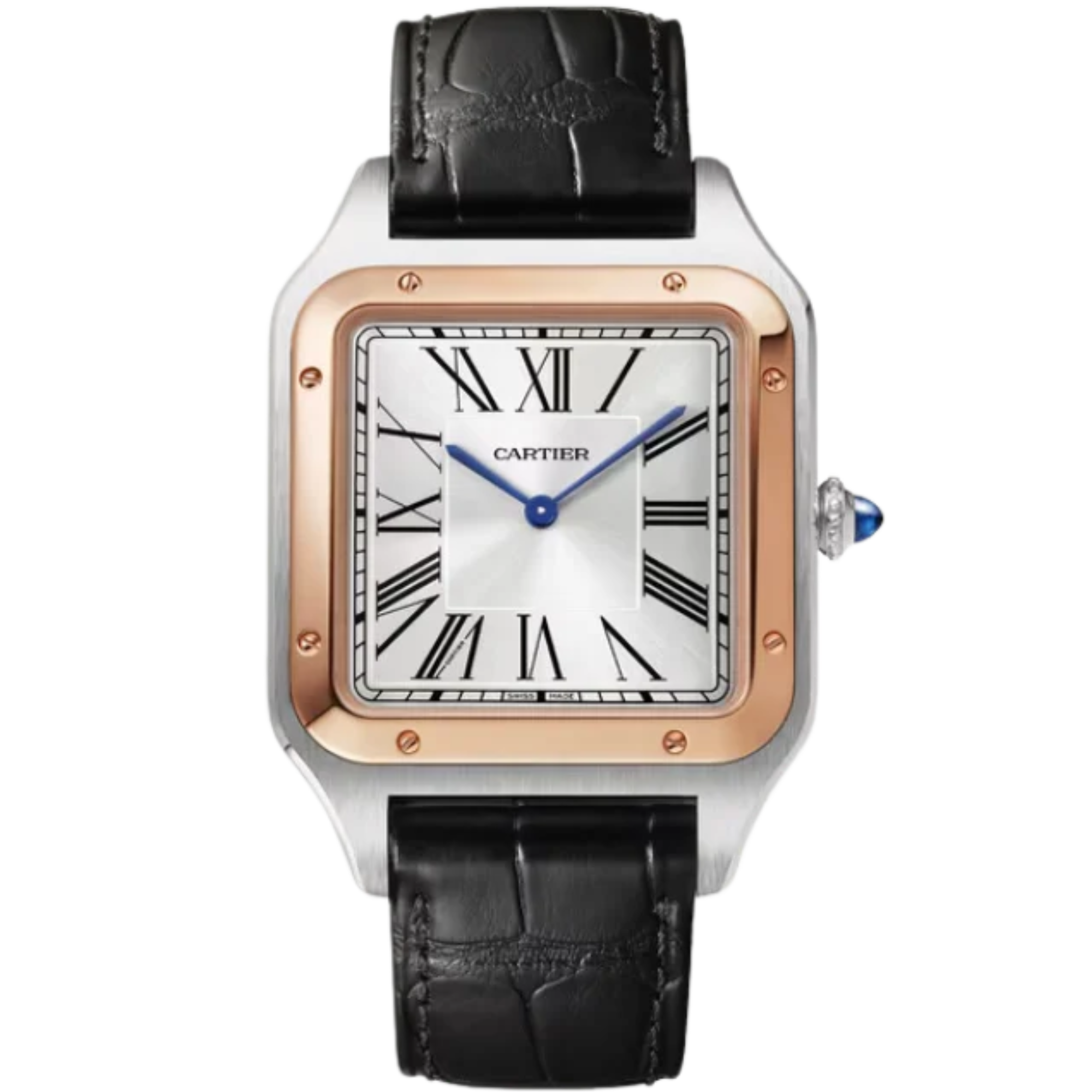 SANTOS 47 MM DUMONT SILVER 18K ROSE GOLD - Cartier