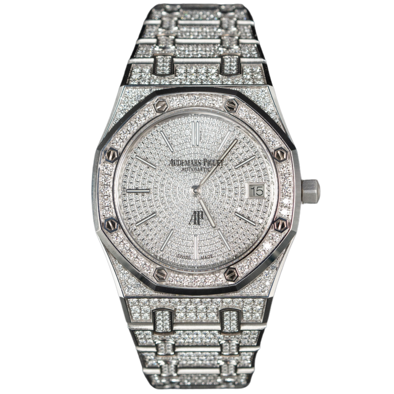 Audemars Piguet Royal Oak Ref. 16202BC.ZZ.1241BC.01 39MM White Gold "Jumbo" Extra Thin Full Factory Set/Pave Dial - Audemars Piguet