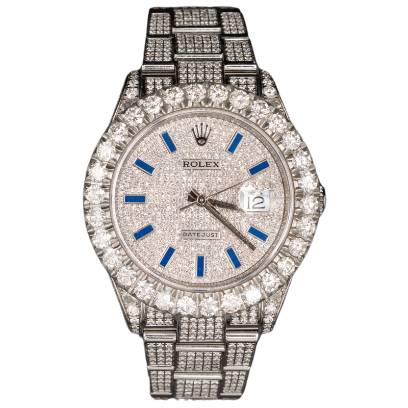 Rolex Datejust Ref. 126300 41MM BUSSDOWN with Blue Diamond Stick Markers on Oyster - Rolex