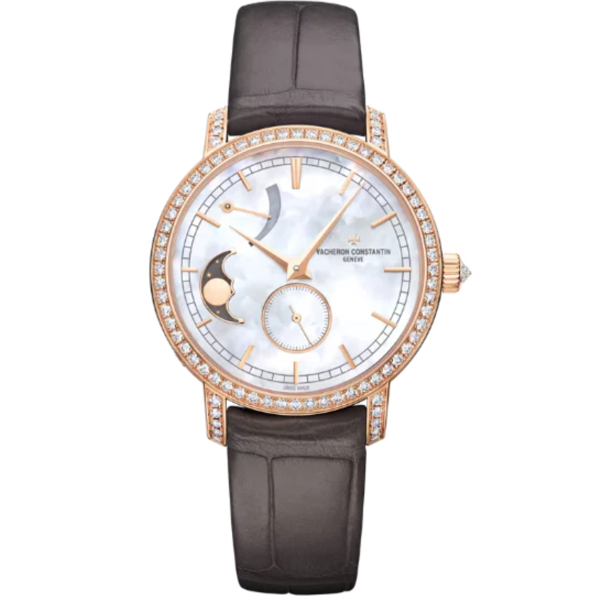 TRADITIONNELLE MOON PHASE 36 MM 18K ROSE GOLD WITH MOTHER OF PEARL DIAL - Vacheron Constantin