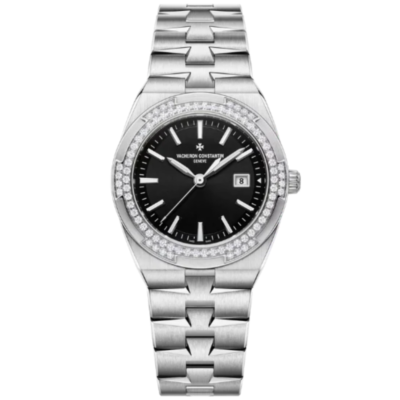 OVERSEAS QUARTZ 33 MM STAINLESS STEEL WITH BLACK BRASS DIAL - Vacheron Constantin