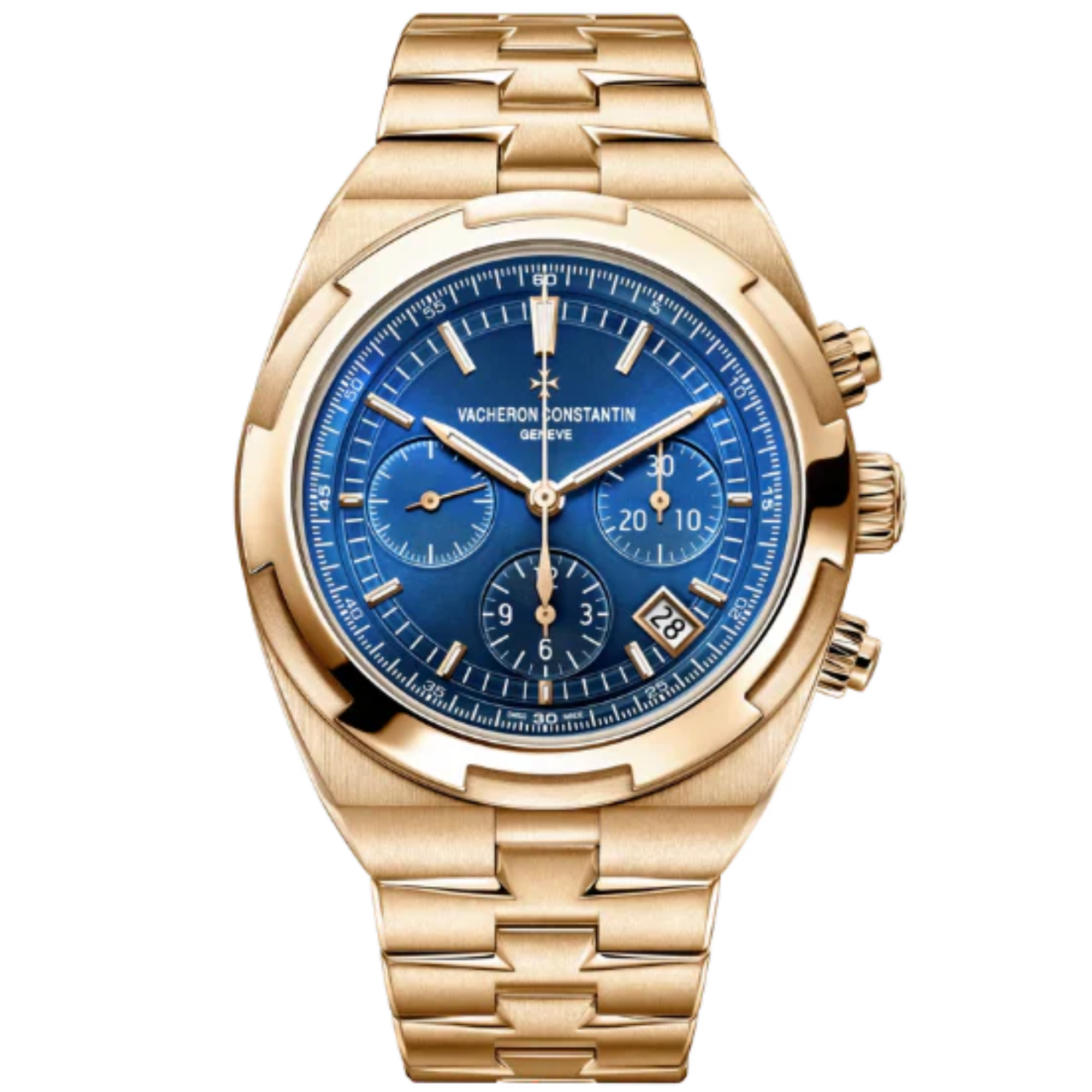 OVERSEAS CHRONOGRAPH 42 MM PINK GOLD WITH BLUE BRASS DIAL - Vacheron Constantin