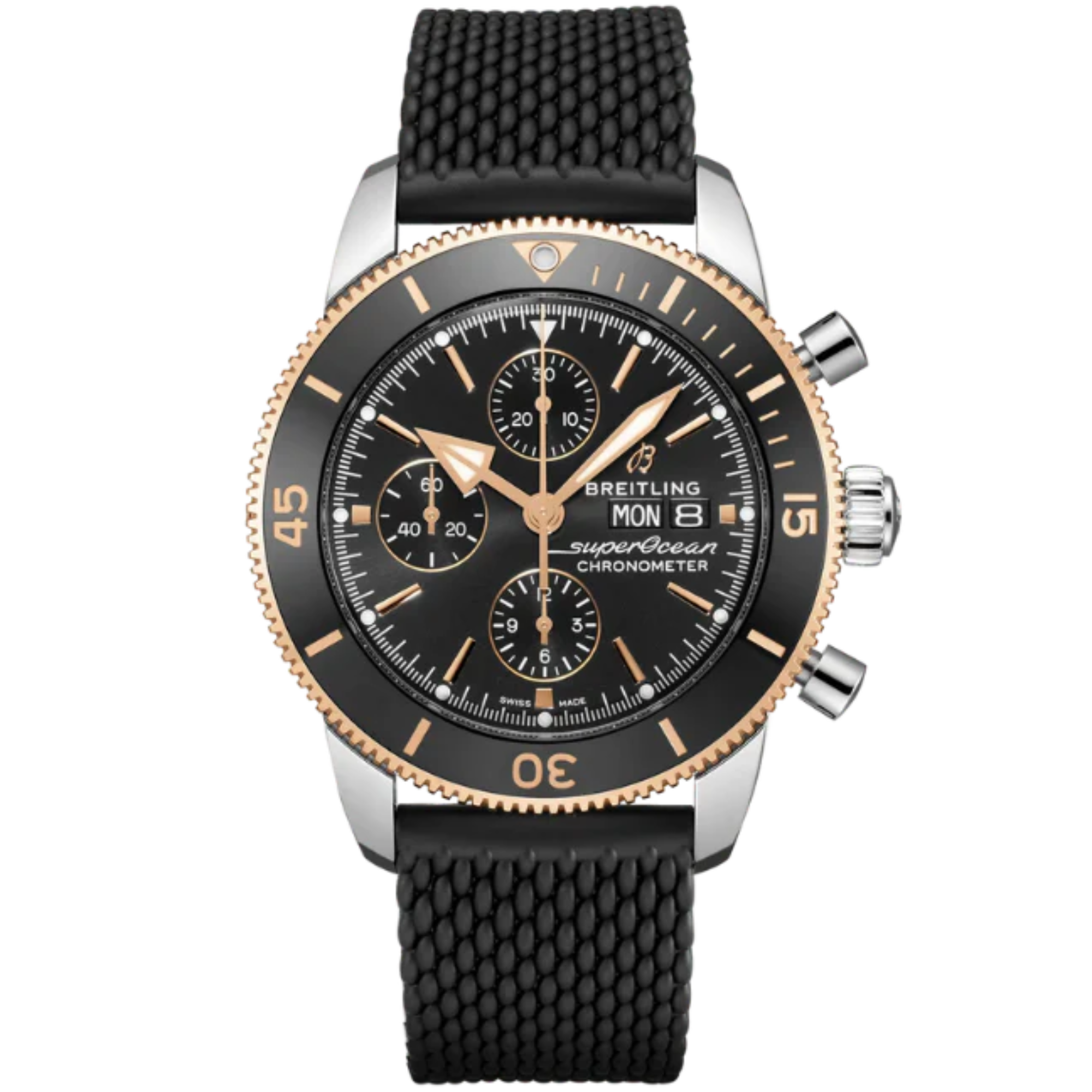 SUPEROCEAN HERITAGE CHRONOGRAPH 44 MM STAINLESS STEEL & 18K ROSE GOLD WITH BLACK DIAL - Breitling
